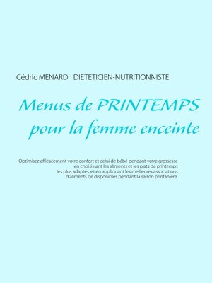 cover image of Menus de printemps pour la femme enceinte